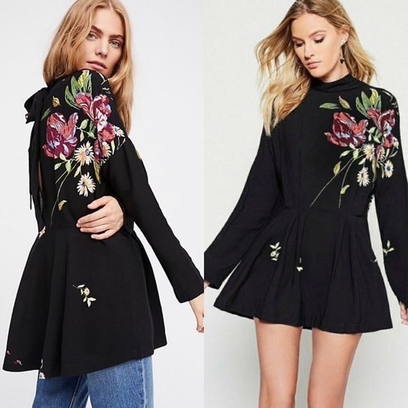 Free People Tops - NWT Free People Gemma Open Back Tunic/MiniDress XS